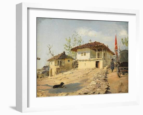 The Staff of Don Cossacks in Bulgaria in 1877, 1877-Vasili Dmitrievich Polenov-Framed Giclee Print