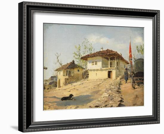 The Staff of Don Cossacks in Bulgaria in 1877, 1877-Vasili Dmitrievich Polenov-Framed Giclee Print