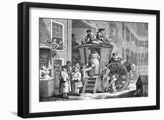 The Stage Coach or Country Inn Yard, 1747-William Hogarth-Framed Giclee Print