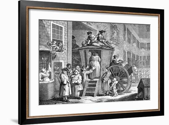 The Stage Coach or Country Inn Yard, 1747-William Hogarth-Framed Giclee Print