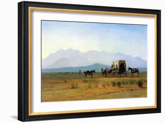The Stagecoach in the Rockies-Albert Bierstadt-Framed Premium Giclee Print