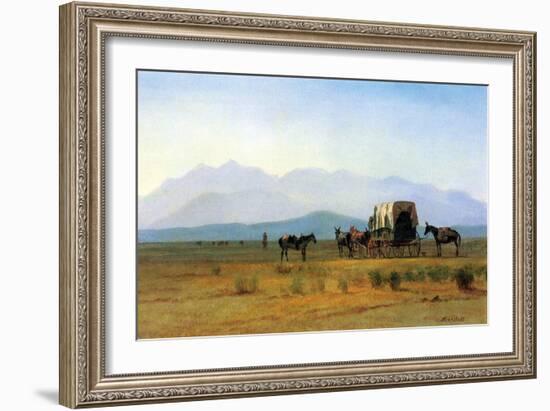 The Stagecoach in the Rockies-Albert Bierstadt-Framed Art Print