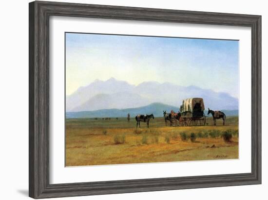 The Stagecoach in the Rockies-Albert Bierstadt-Framed Art Print