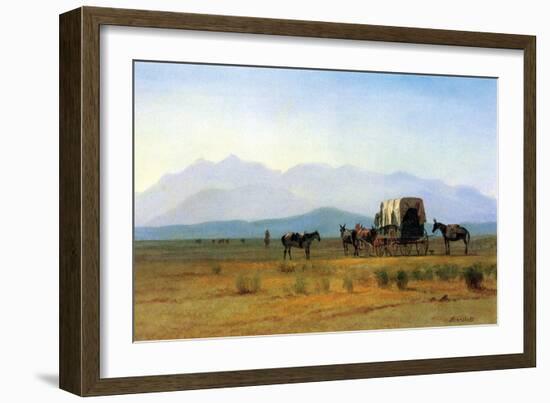 The Stagecoach in the Rockies-Albert Bierstadt-Framed Art Print