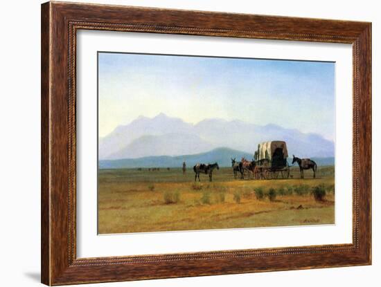 The Stagecoach in the Rockies-Albert Bierstadt-Framed Art Print