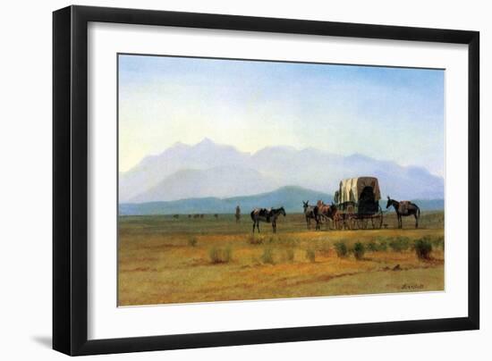 The Stagecoach in the Rockies-Albert Bierstadt-Framed Art Print