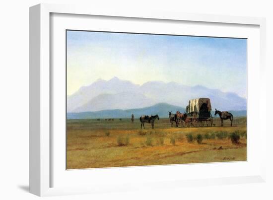 The Stagecoach in the Rockies-Albert Bierstadt-Framed Art Print