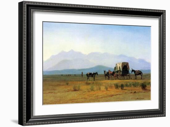 The Stagecoach in the Rockies-Albert Bierstadt-Framed Art Print