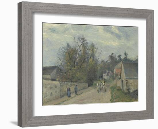 The Stagecoach Road Ennery at L'Hermitage, Pontoise-Camille Pissarro-Framed Giclee Print