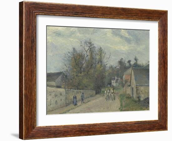 The Stagecoach Road Ennery at L'Hermitage, Pontoise-Camille Pissarro-Framed Giclee Print