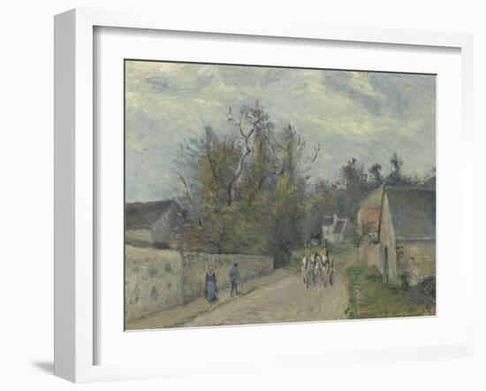 The Stagecoach Road Ennery at L'Hermitage, Pontoise-Camille Pissarro-Framed Giclee Print