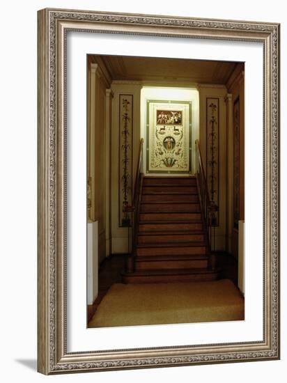The Staircase in the Schinkel Pavillion Built for King Friedrich Wilhelm III-Karl Friedrich Schinkel-Framed Giclee Print