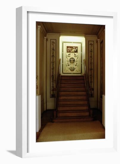 The Staircase in the Schinkel Pavillion Built for King Friedrich Wilhelm III-Karl Friedrich Schinkel-Framed Giclee Print