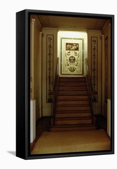 The Staircase in the Schinkel Pavillion Built for King Friedrich Wilhelm III-Karl Friedrich Schinkel-Framed Premier Image Canvas