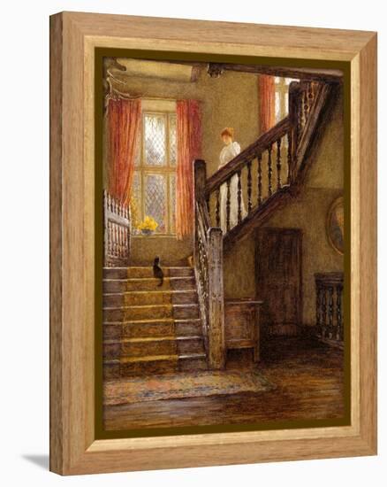 The Staircase, Whittington Court, Gloucestershire-Helen Allingham-Framed Premier Image Canvas