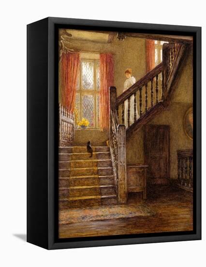 The Staircase, Whittington Court, Gloucestershire-Helen Allingham-Framed Premier Image Canvas