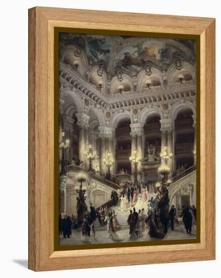 The Stairway of the Opera, Paris-Jean Béraud-Framed Stretched Canvas