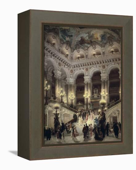 The Stairway of the Opera, Paris-Jean Béraud-Framed Stretched Canvas