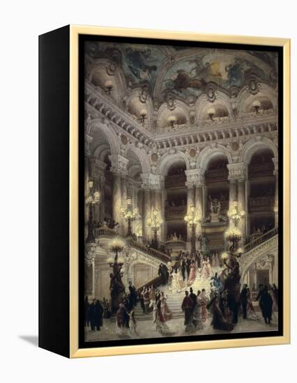 The Stairway of the Opera, Paris-Jean Béraud-Framed Stretched Canvas