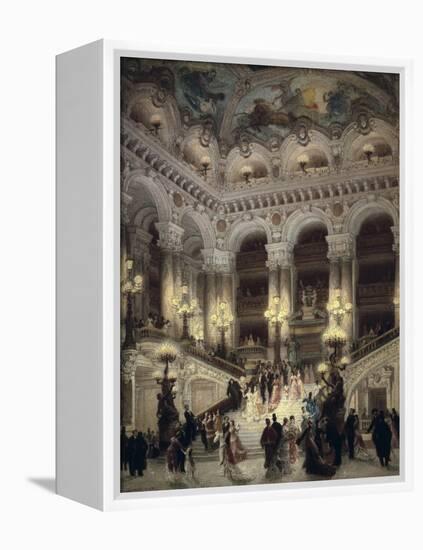 The Stairway of the Opera, Paris-Jean Béraud-Framed Stretched Canvas