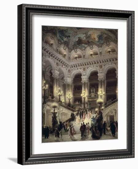 The Stairway of the Opera, Paris-Jean Béraud-Framed Art Print