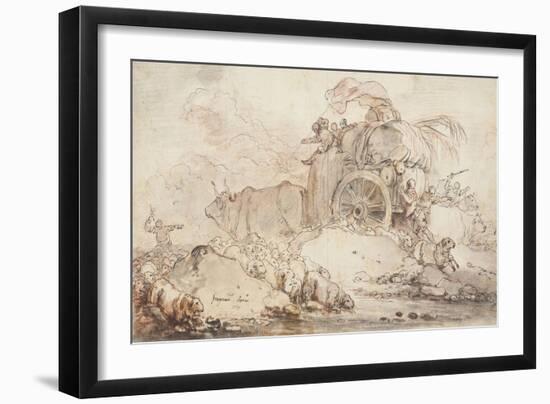 The Stalled Cart, 1759-Jean-Honore Fragonard-Framed Giclee Print