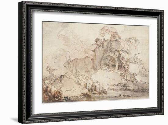 The Stalled Cart, 1759-Jean-Honore Fragonard-Framed Giclee Print