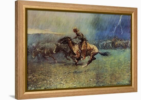 The Stampede-Frederic Sackrider Remington-Framed Stretched Canvas