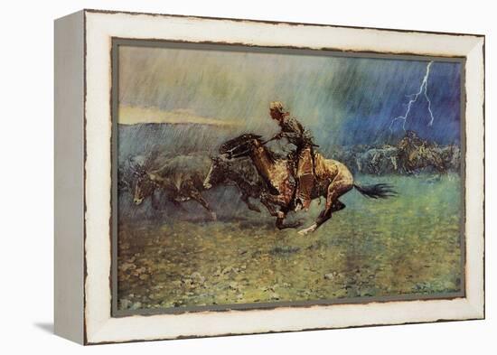 The Stampede-Frederic Sackrider Remington-Framed Stretched Canvas