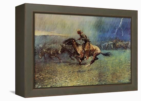 The Stampede-Frederic Sackrider Remington-Framed Stretched Canvas