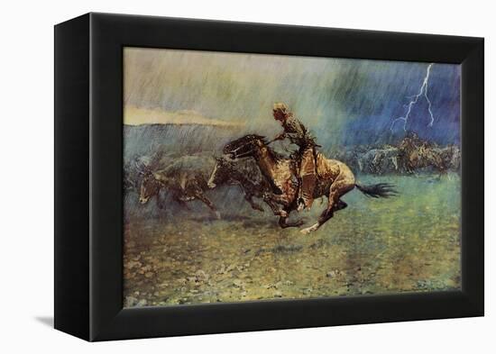 The Stampede-Frederic Sackrider Remington-Framed Stretched Canvas