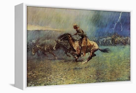 The Stampede-Frederic Sackrider Remington-Framed Stretched Canvas