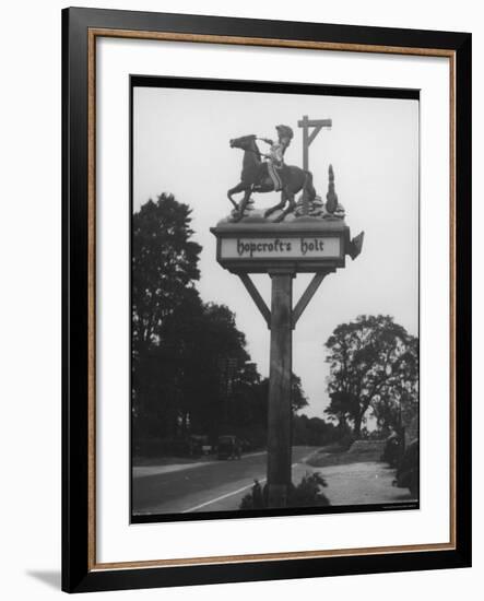 The "Stand and Deliver" Sign of Hopcroft's Halt Oxfordshire England-null-Framed Photographic Print