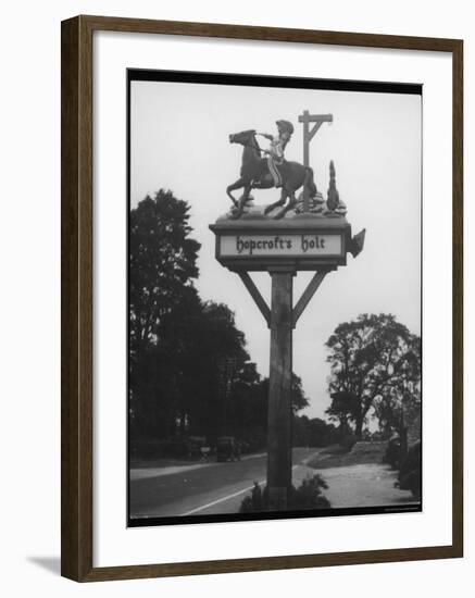 The "Stand and Deliver" Sign of Hopcroft's Halt Oxfordshire England-null-Framed Photographic Print