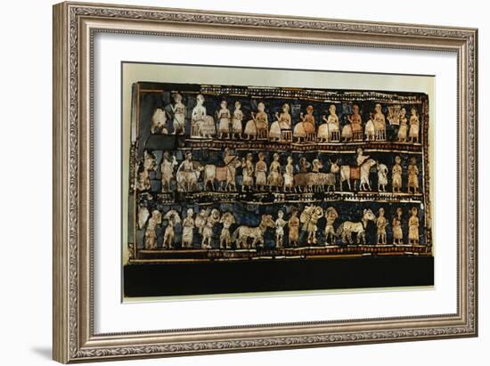 The Standard of Ur, War and Triumph of a King of the 1st Dynasty of Ur, 2600 BCE-null-Framed Giclee Print