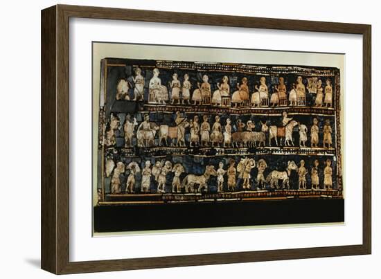 The Standard of Ur, War and Triumph of a King of the 1st Dynasty of Ur, 2600 BCE-null-Framed Giclee Print