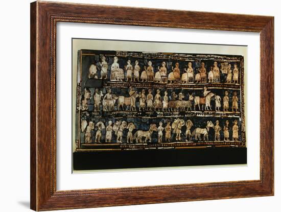 The Standard of Ur, War and Triumph of a King of the 1st Dynasty of Ur, 2600 BCE-null-Framed Giclee Print