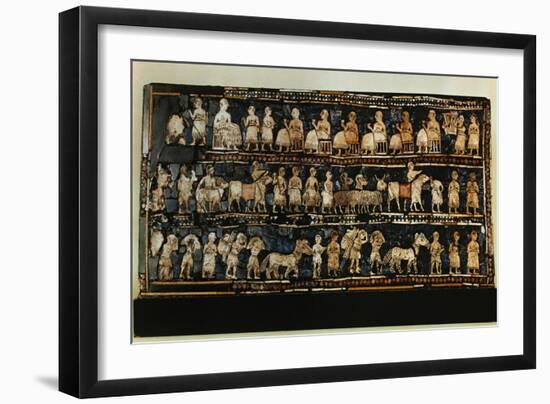 The Standard of Ur, War and Triumph of a King of the 1st Dynasty of Ur, 2600 BCE-null-Framed Giclee Print