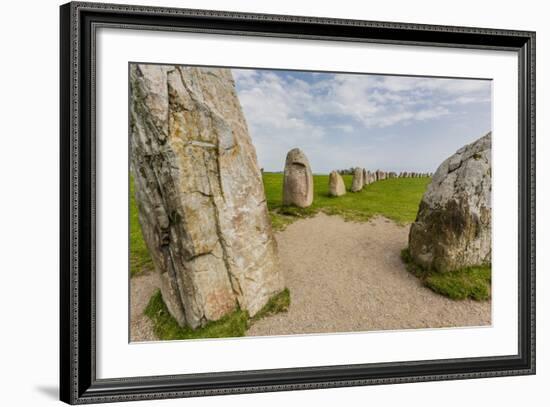 The Standing Stones in a Shape of a Ship known as Als Stene (Aleos Stones) (Ale's Stones)-Michael Nolan-Framed Photographic Print