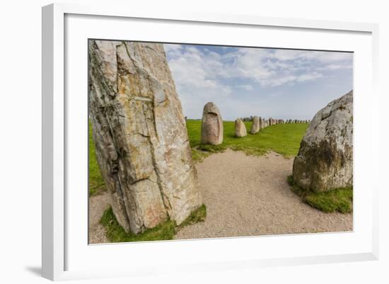 The Standing Stones in a Shape of a Ship known as Als Stene (Aleos Stones) (Ale's Stones)-Michael Nolan-Framed Photographic Print