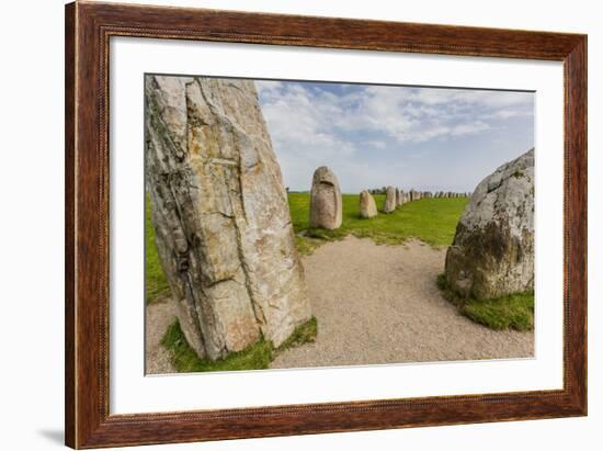 The Standing Stones in a Shape of a Ship known as Als Stene (Aleos Stones) (Ale's Stones)-Michael Nolan-Framed Photographic Print