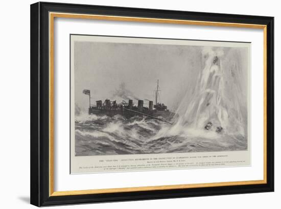 The Star-Fish Conducting Experiments in the Destruction of Submarines before the Lords of the Admir-Fred T. Jane-Framed Giclee Print