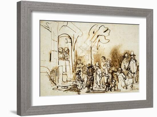 The Star of the Kings, A Dutch Custom to Celebrate the Feast of Epiphany (January 6th)-Rembrandt van Rijn-Framed Giclee Print