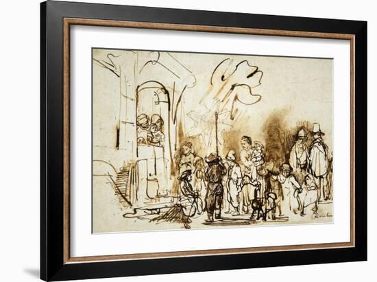 The Star of the Kings, A Dutch Custom to Celebrate the Feast of Epiphany (January 6th)-Rembrandt van Rijn-Framed Giclee Print