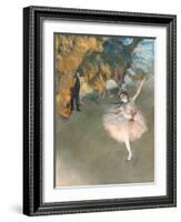 The Star, or Dancer on the Stage, circa 1876-77-Edgar Degas-Framed Giclee Print