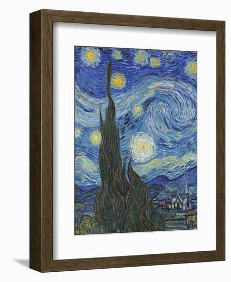 The Starry Night, June 1889 (Detail)-Vincent van Gogh-Framed Giclee Print