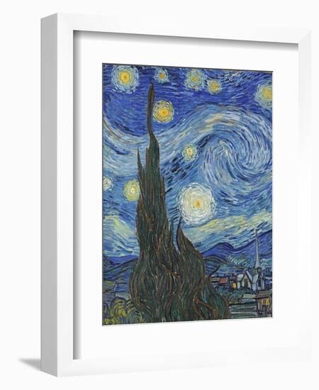 The Starry Night, June 1889 (Detail)-Vincent van Gogh-Framed Giclee Print