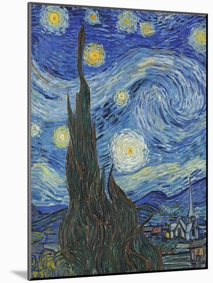 The Starry Night, June 1889 (Detail)-Vincent van Gogh-Mounted Giclee Print