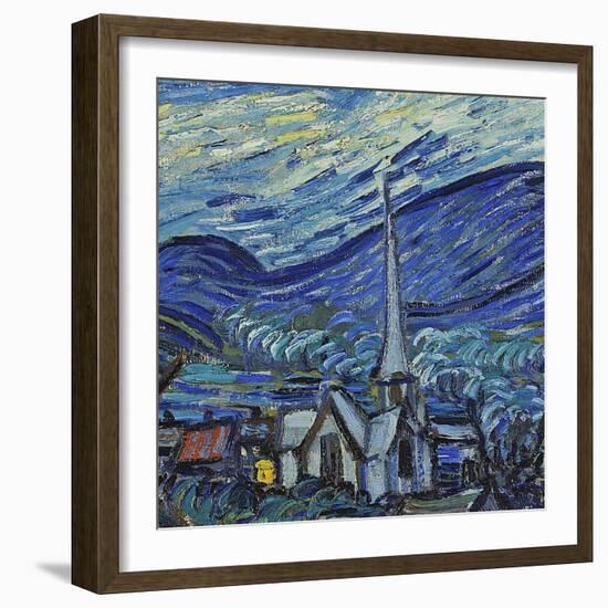 The Starry Night, June 1889 (Detail)-Vincent van Gogh-Framed Premium Giclee Print