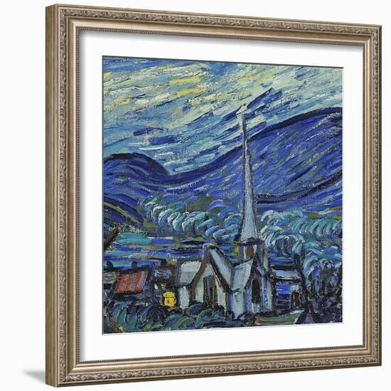 The Starry Night, June 1889 (Detail)-Vincent van Gogh-Framed Giclee Print